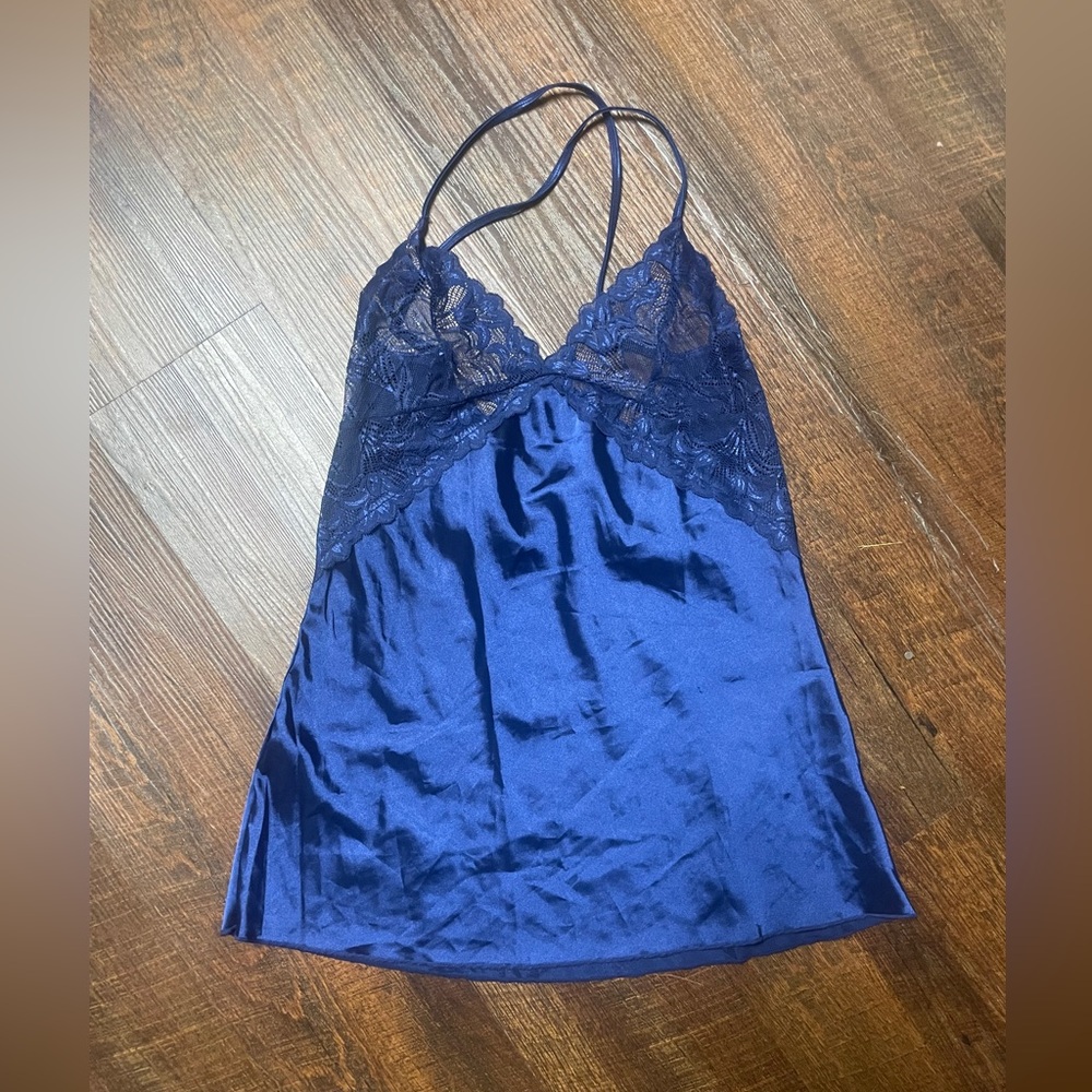 Navy Blue Lace Lingerie top / dress Medium
